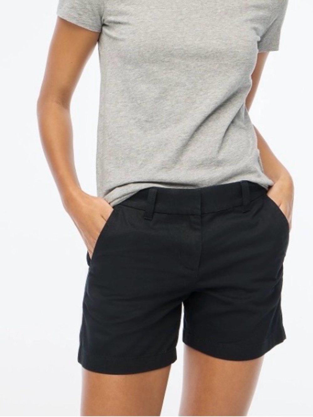 J.CREW Women's Black Chino Shorts 8
H1453 Classic Fit 3" Inseam Mid Rise